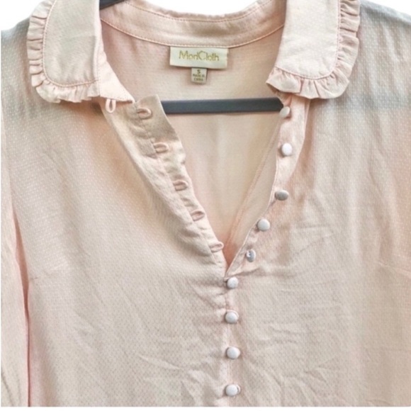 Anthropologie ModCloth Thoroughly Ladylike Button-Up Top Pink Small S - Picture 4 of 5